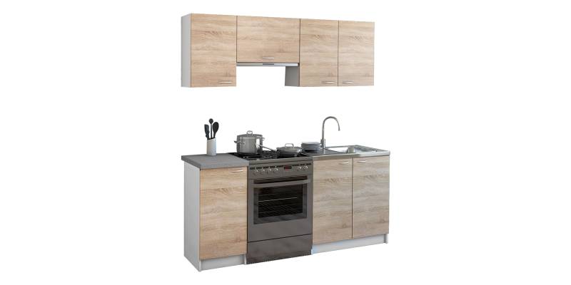 ΣΥΝΘΕΣΗ ΚΟΥΖΙΝΑΣ MAURICE ΜΕΛΑΜΙΝΗ SONAMA-ΛΕΥΚΟ HM2441 180x29,2-46εκ.