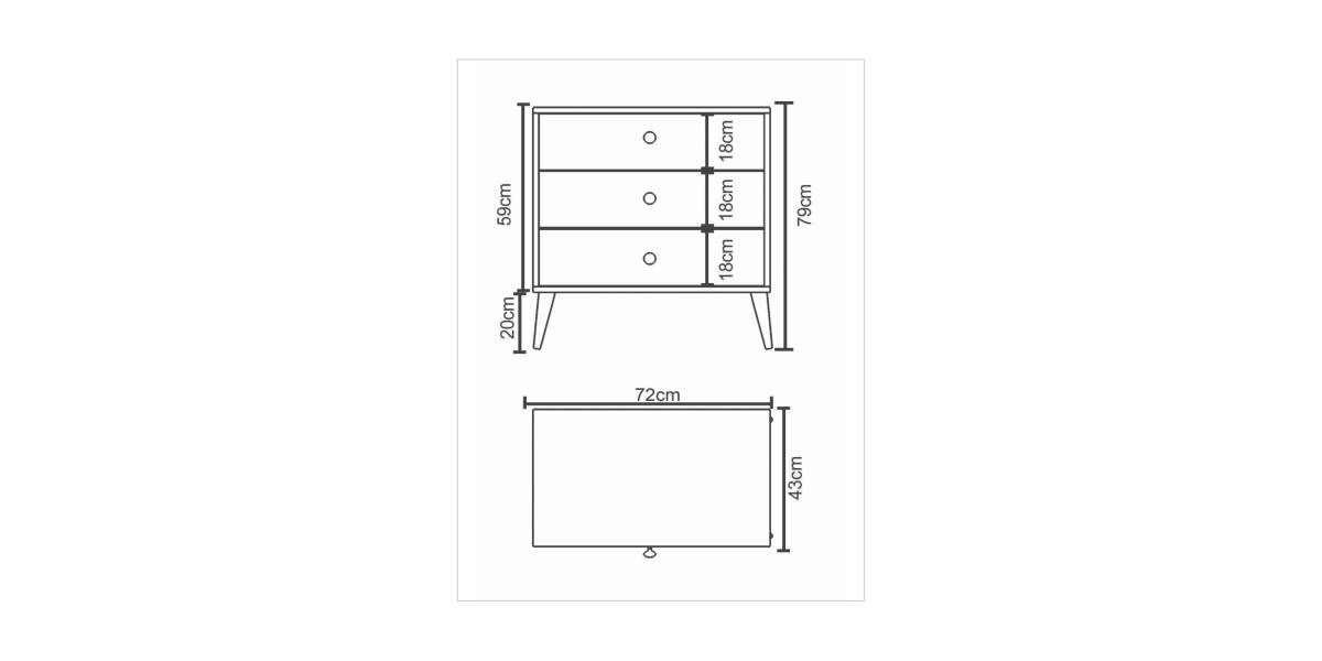 Συρταριέρα ArteLibre AMARI Δρυς/Λευκό Μοριοσανίδα 72x43x79cm