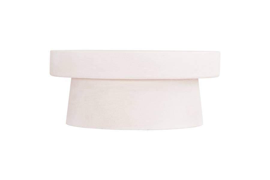 ΤΡΑΠΕΖΙ ΣΑΛΟΝΙΟΥ ΣΤΡΟΓΓΥΛΟ ΣΕΙΡΑ SANTORINI HM18050 MDF ΣΕ ΥΠΟΛΕΥΚΟ ΧΡΩΜΑ Φ80x35Υεκ.