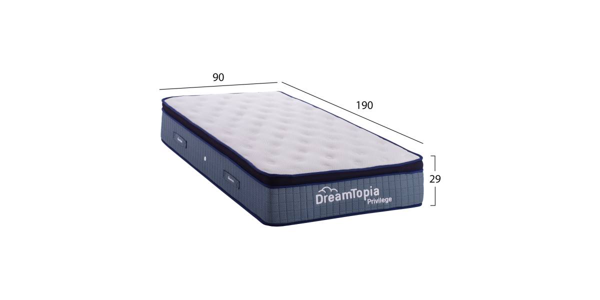 ΣΤΡΩΜΑ DREAMTOPIA, σειρά PRIVILEGE HM660.90 POCKET SPRING ΜΕ ΑΝΩΣΤΡΩΜΑ 90X190x29Υεκ.