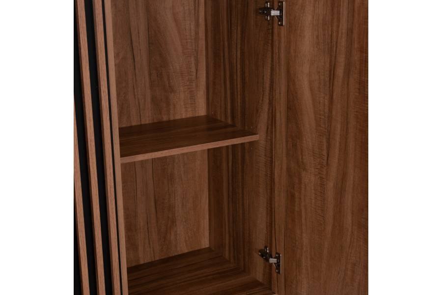 ΒΙΤΡΙΝΑ ΣΕΙΡΑ HARRY HM18011.01 ΜΕΛΑΜΙΝΗ ΦΥΣΙΚΟ ΞΥΛΟΥ-ΜΑΥΡΟ 90x40x185Υεκ.