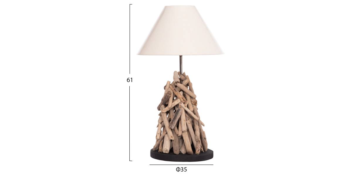 ΕΠΙΤΡΑΠΕΖΙΟ ΦΩΤΙΣΤΙΚΟ TWIGGY HM4423 DRIFTWOOD & ΛΕΥΚΟ ΚΑΠΕΛΟ Φ35x61Υεκ.