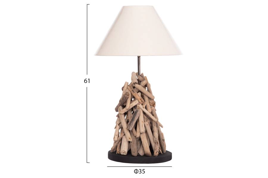 ΕΠΙΤΡΑΠΕΖΙΟ ΦΩΤΙΣΤΙΚΟ TWIGGY HM4423 DRIFTWOOD & ΛΕΥΚΟ ΚΑΠΕΛΟ Φ35x61Υεκ.