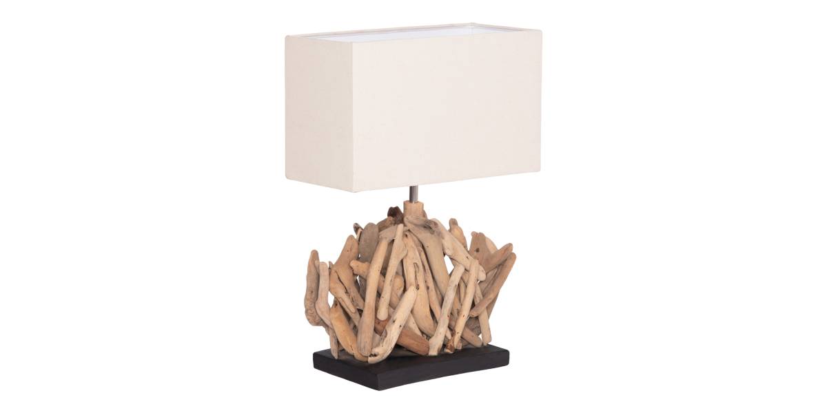 ΕΠΙΤΡΑΠΕΖΙΟ ΟΡΘΟΓΩΝΙΟ ΦΩΤΙΣΤΙΚΟ TWIGGY HM4424 DRIFTWOOD & ΛΕΥΚΟ ΚΑΠΕΛΟ 35.5x15x47Υεκ.