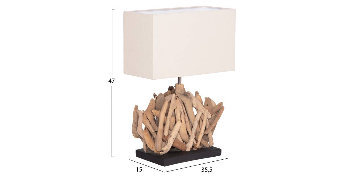 ΕΠΙΤΡΑΠΕΖΙΟ ΟΡΘΟΓΩΝΙΟ ΦΩΤΙΣΤΙΚΟ TWIGGY HM4424 DRIFTWOOD & ΛΕΥΚΟ ΚΑΠΕΛΟ 35.5x15x47Υεκ.