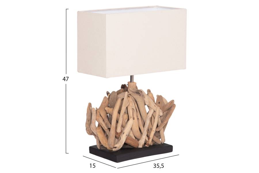 ΕΠΙΤΡΑΠΕΖΙΟ ΟΡΘΟΓΩΝΙΟ ΦΩΤΙΣΤΙΚΟ TWIGGY HM4424 DRIFTWOOD & ΛΕΥΚΟ ΚΑΠΕΛΟ 35.5x15x47Υεκ.