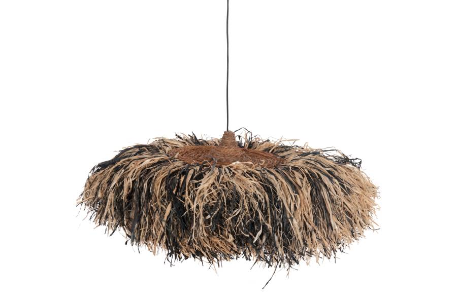 ΦΩΤΙΣΤΙΚΟ ΟΡΟΦΗΣ ORDEM HM4715 ΚΑΠΕΛΟ ΙΝΕΣ SISAL & ΜΠΑΝΑΝΑΣ-ΜΑΥΡΟ & ΦΥΣΙΚΟ Φ75εκ