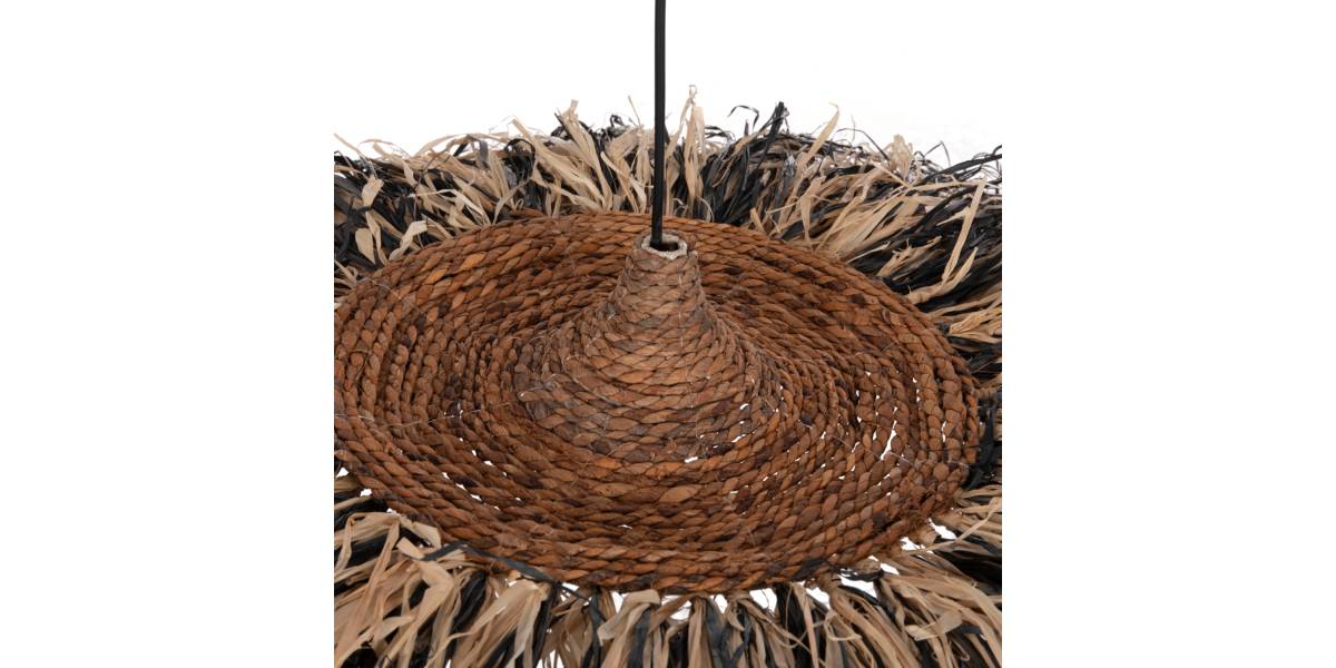 ΦΩΤΙΣΤΙΚΟ ΟΡΟΦΗΣ ORDEM HM4715 ΚΑΠΕΛΟ ΙΝΕΣ SISAL & ΜΠΑΝΑΝΑΣ-ΜΑΥΡΟ & ΦΥΣΙΚΟ Φ75εκ