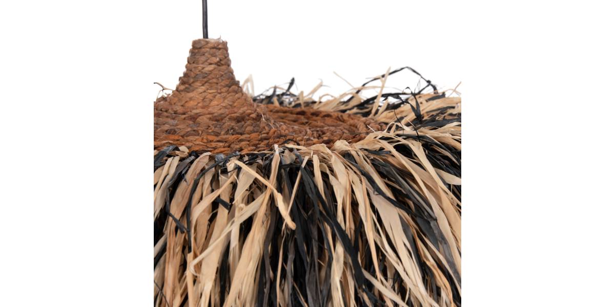 ΦΩΤΙΣΤΙΚΟ ΟΡΟΦΗΣ ORDEM HM4715 ΚΑΠΕΛΟ ΙΝΕΣ SISAL & ΜΠΑΝΑΝΑΣ-ΜΑΥΡΟ & ΦΥΣΙΚΟ Φ75εκ