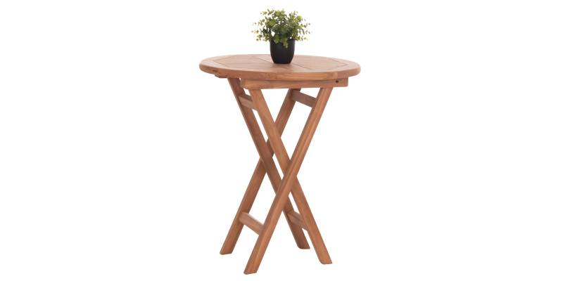 ΤΡΑΠΕΖΙ ΣΚΗΝΟΘΕΤΗ ΣΤΡΟΓΓΥΛΟ ERIS HM18119 ΞΥΛΟ TEAK--ΦΥΣΙΚΟ Φ60x75Υεκ.