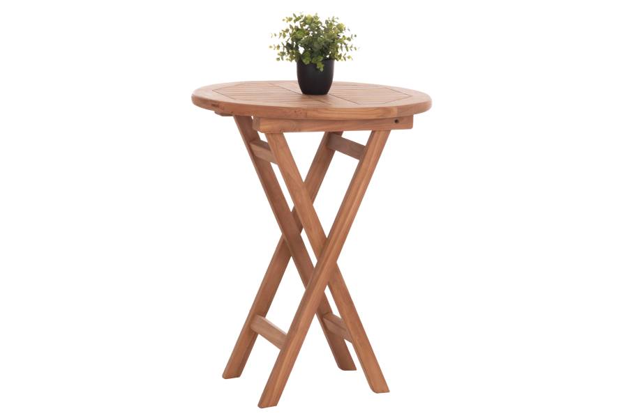 ΤΡΑΠΕΖΙ ΣΚΗΝΟΘΕΤΗ ΣΤΡΟΓΓΥΛΟ ERIS HM18119 ΞΥΛΟ TEAK--ΦΥΣΙΚΟ Φ60x75Υεκ.