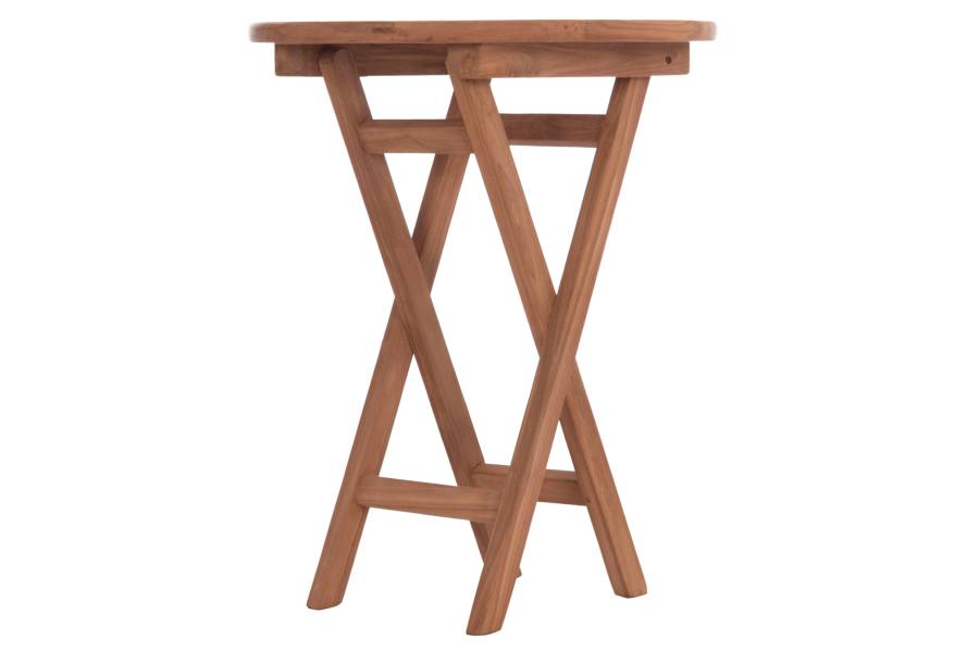 ΤΡΑΠΕΖΙ ΣΚΗΝΟΘΕΤΗ ΣΤΡΟΓΓΥΛΟ ERIS HM18119 ΞΥΛΟ TEAK--ΦΥΣΙΚΟ Φ60x75Υεκ.