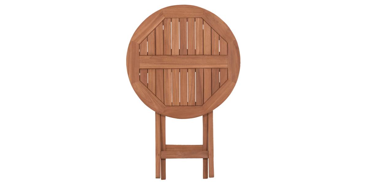 ΤΡΑΠΕΖΙ ΣΚΗΝΟΘΕΤΗ ΣΤΡΟΓΓΥΛΟ ERIS HM18119 ΞΥΛΟ TEAK--ΦΥΣΙΚΟ Φ60x75Υεκ.