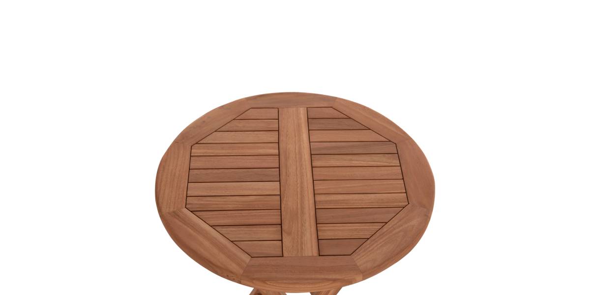 ΤΡΑΠΕΖΙ ΣΚΗΝΟΘΕΤΗ ΣΤΡΟΓΓΥΛΟ ERIS HM18119 ΞΥΛΟ TEAK--ΦΥΣΙΚΟ Φ60x75Υεκ.