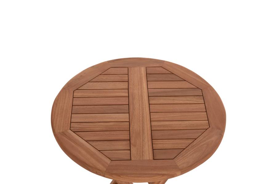 ΤΡΑΠΕΖΙ ΣΚΗΝΟΘΕΤΗ ΣΤΡΟΓΓΥΛΟ ERIS HM18119 ΞΥΛΟ TEAK--ΦΥΣΙΚΟ Φ60x75Υεκ.