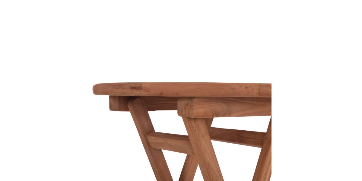 ΤΡΑΠΕΖΙ ΣΚΗΝΟΘΕΤΗ ΣΤΡΟΓΓΥΛΟ ERIS HM18119 ΞΥΛΟ TEAK--ΦΥΣΙΚΟ Φ60x75Υεκ.