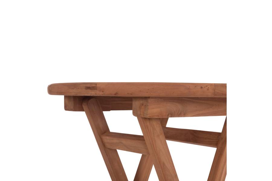 ΤΡΑΠΕΖΙ ΣΚΗΝΟΘΕΤΗ ΣΤΡΟΓΓΥΛΟ ERIS HM18119 ΞΥΛΟ TEAK--ΦΥΣΙΚΟ Φ60x75Υεκ.