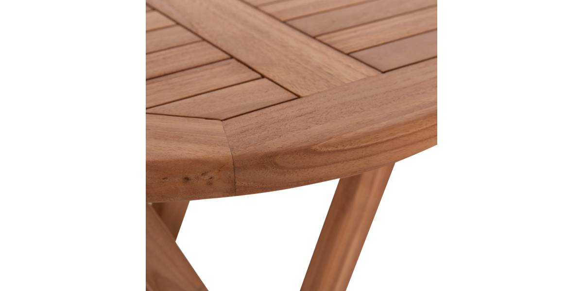 ΤΡΑΠΕΖΙ ΣΚΗΝΟΘΕΤΗ ΣΤΡΟΓΓΥΛΟ ERIS HM18119 ΞΥΛΟ TEAK--ΦΥΣΙΚΟ Φ60x75Υεκ.
