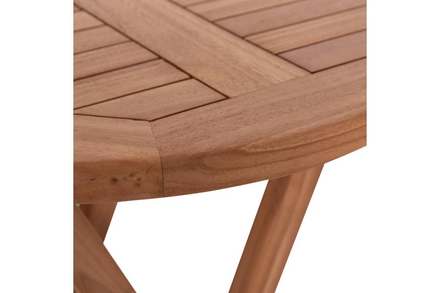 ΤΡΑΠΕΖΙ ΣΚΗΝΟΘΕΤΗ ΣΤΡΟΓΓΥΛΟ ERIS HM18119 ΞΥΛΟ TEAK--ΦΥΣΙΚΟ Φ60x75Υεκ.