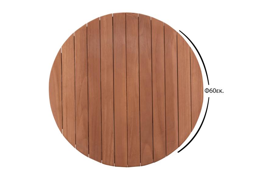 ΕΠΙΦΑΝΕΙΑ ΤΡΑΠΕΖΙΟΥ ΣΤΡΟΓΓΥΛΗ HM18132 ΞΥΛΟ TEAK--ΦΥΣΙΚΟ Φ60x4(πάχος)εκ.
