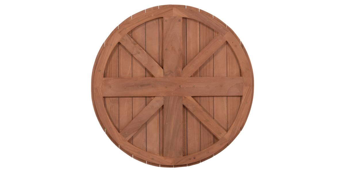 ΕΠΙΦΑΝΕΙΑ ΤΡΑΠΕΖΙΟΥ ΣΤΡΟΓΓΥΛΗ HM18132 ΞΥΛΟ TEAK--ΦΥΣΙΚΟ Φ60x4(πάχος)εκ.