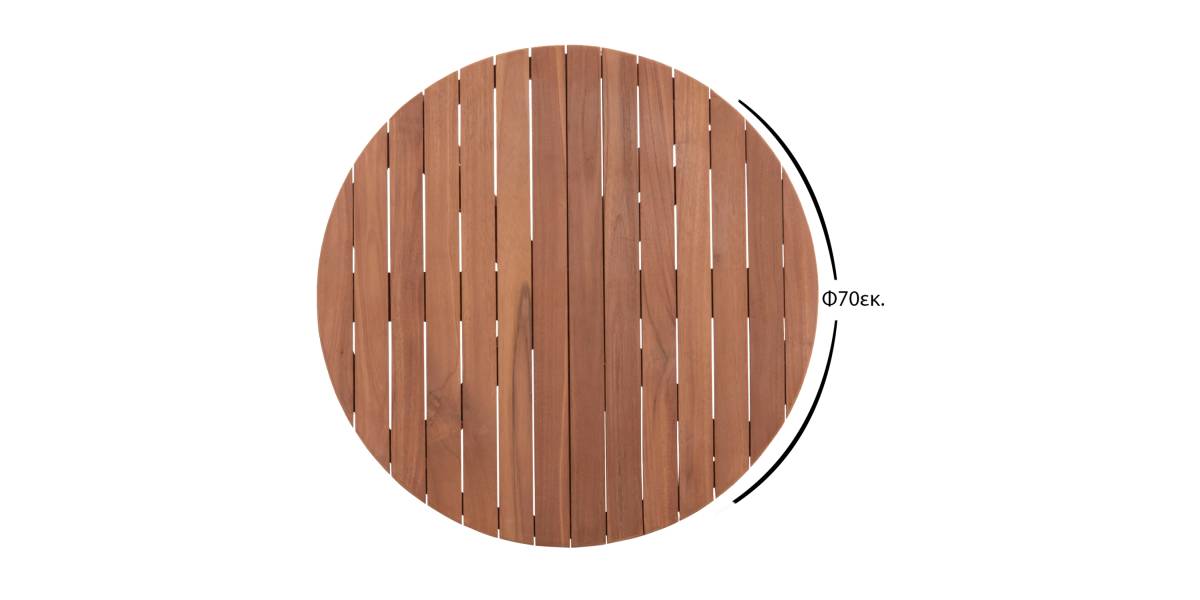 ΕΠΙΦΑΝΕΙΑ ΤΡΑΠΕΖΙΟΥ ΣΤΡΟΓΓΥΛΗ HM18133 ΞΥΛΟ TEAK--ΦΥΣΙΚΟ Φ70x4(πάχος)εκ.
