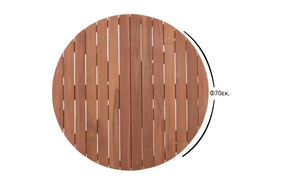 ΕΠΙΦΑΝΕΙΑ ΤΡΑΠΕΖΙΟΥ ΣΤΡΟΓΓΥΛΗ HM18133 ΞΥΛΟ TEAK--ΦΥΣΙΚΟ Φ70x4(πάχος)εκ.