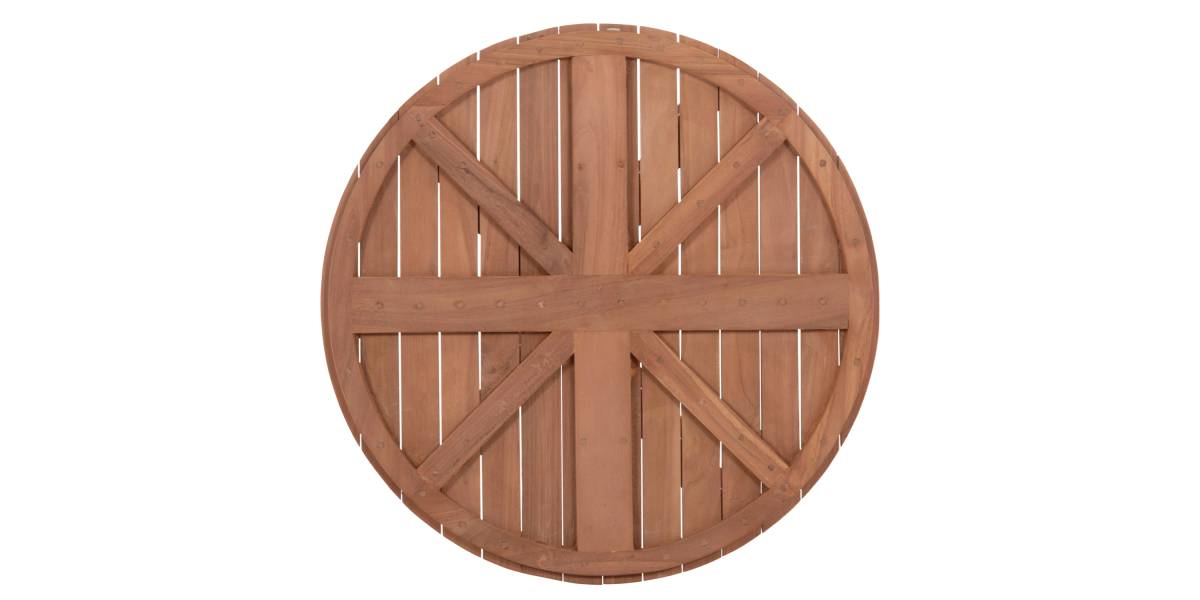 ΕΠΙΦΑΝΕΙΑ ΤΡΑΠΕΖΙΟΥ ΣΤΡΟΓΓΥΛΗ HM18133 ΞΥΛΟ TEAK--ΦΥΣΙΚΟ Φ70x4(πάχος)εκ.
