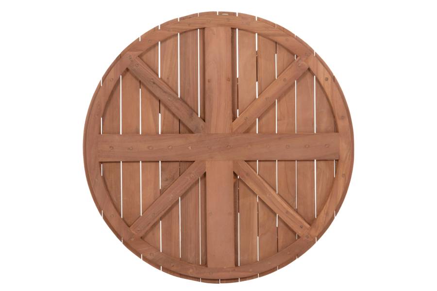 ΕΠΙΦΑΝΕΙΑ ΤΡΑΠΕΖΙΟΥ ΣΤΡΟΓΓΥΛΗ HM18133 ΞΥΛΟ TEAK--ΦΥΣΙΚΟ Φ70x4(πάχος)εκ.