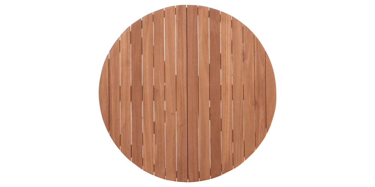 ΕΠΙΦΑΝΕΙΑ ΤΡΑΠΕΖΙΟΥ ΣΤΡΟΓΓΥΛΗ HM18134 ΞΥΛΟ TEAK--ΦΥΣΙΚΟ Φ80x4(πάχος)εκ.