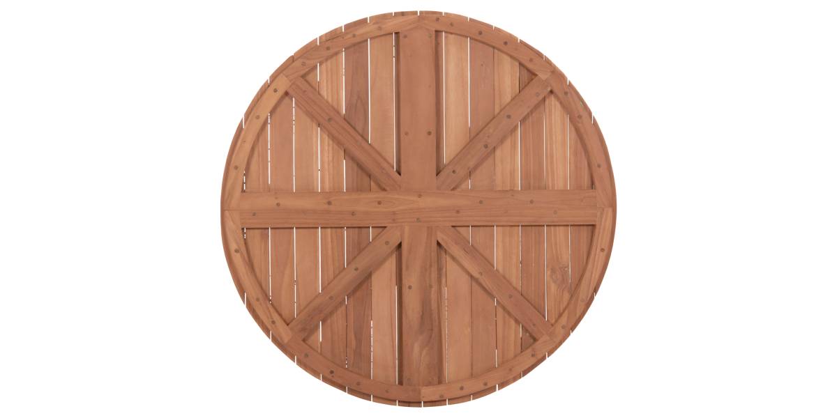 ΕΠΙΦΑΝΕΙΑ ΤΡΑΠΕΖΙΟΥ ΣΤΡΟΓΓΥΛΗ HM18134 ΞΥΛΟ TEAK--ΦΥΣΙΚΟ Φ80x4(πάχος)εκ.