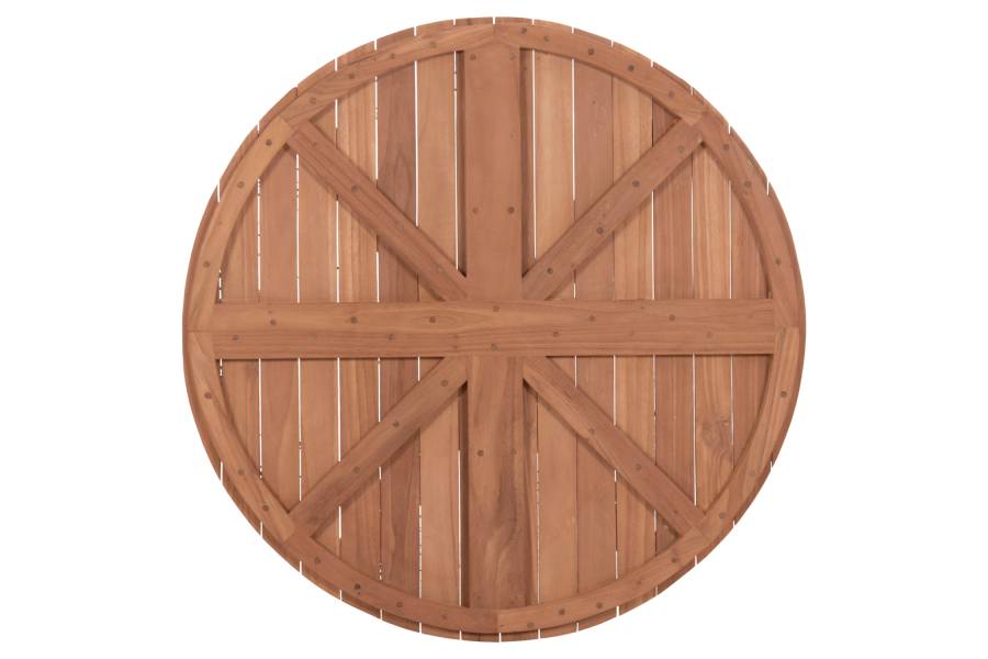 ΕΠΙΦΑΝΕΙΑ ΤΡΑΠΕΖΙΟΥ ΣΤΡΟΓΓΥΛΗ HM18134 ΞΥΛΟ TEAK--ΦΥΣΙΚΟ Φ80x4(πάχος)εκ.