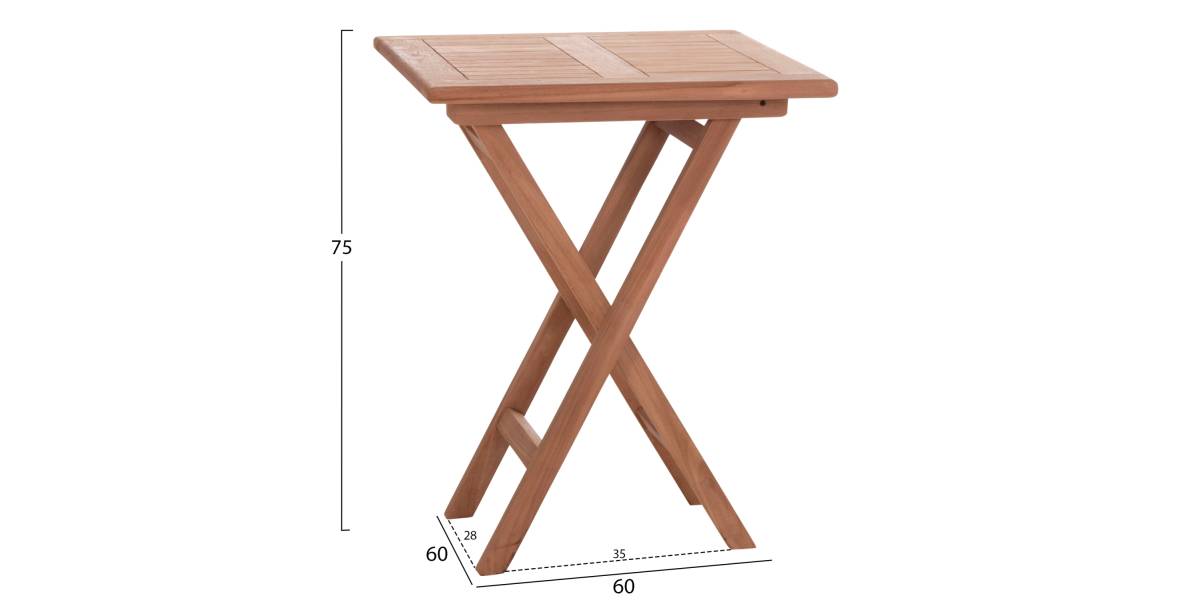 ΤΡΑΠΕΖΙ ΣΚΗΝΟΘΕΤΗ ΤΕΤΡΑΓΩΝΟ ERIS HM18118 ΞΥΛΟ TEAK--ΦΥΣΙΚΟ 60x60x75Υεκ.