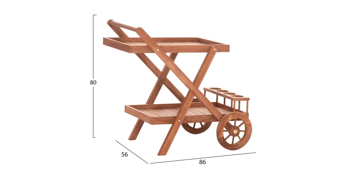 ΔΙΣΚΟΣ ΣΕΡΒΙΡΙΣΜΑΤΟΣ ΣΕ ΤΡΟΛΕΥ ALFRED HM4579 ΞΥΛΟ TEAK--ΦΥΣΙΚΟ 86x56x80Υεκ.