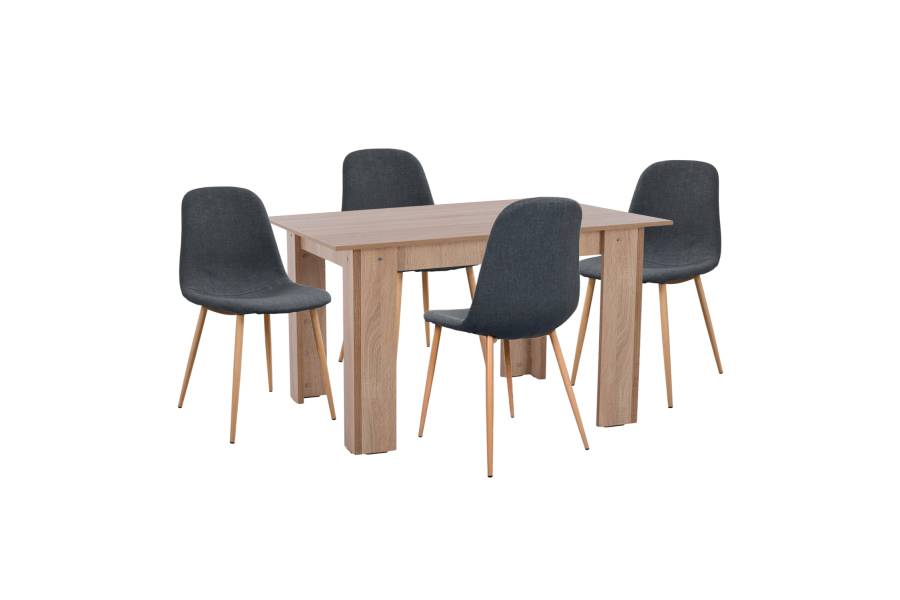 ΣΕΤ ΤΡΑΠΕΖΑΡΙΑΣ 5ΤΜΧ KELVIN HM21117 ΤΡΑΠΕΖΙ ΜΕ ΚΑΡΕΚΛΕΣ ΜΕΤΑΛΛΙΚΕΣ ΜΕ ΥΦΑΣΜΑ