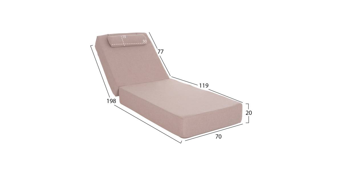 ΜΑΞΙΛΑΡΙ ΞΑΠΛΩΣΤΡΑΣ KIHEI HM21094.02 OLEFIN ΜΠΕΖ ΜΕ FOAM 198x70x20Υεκ