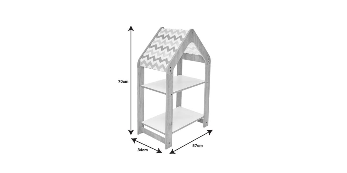 Ραφιέρα Montessori Zoilen pakoworld φυσικό-λευκό-ροζ mdf 50x30x80εκ