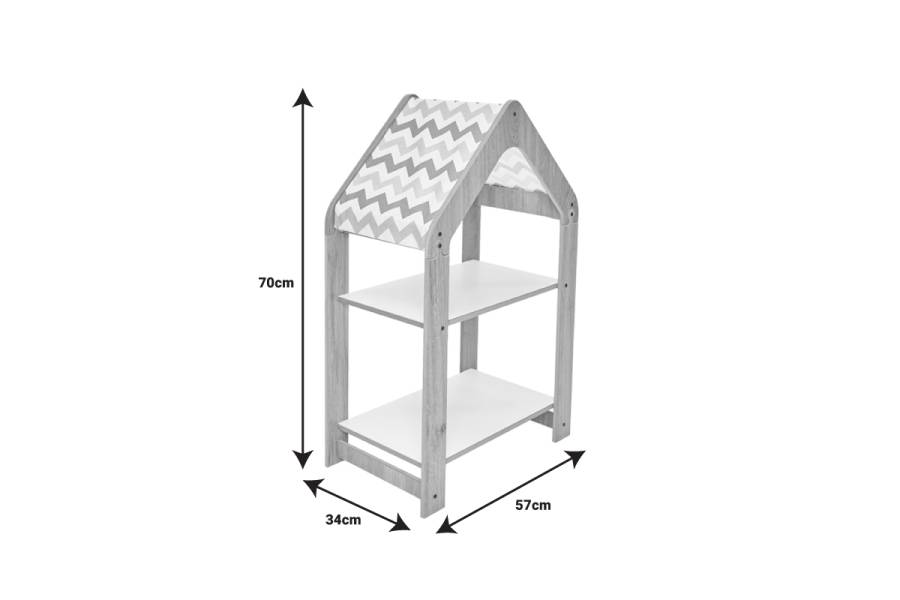 Ραφιέρα Montessori Zoilen pakoworld φυσικό-λευκό-ροζ mdf 50x30x80εκ