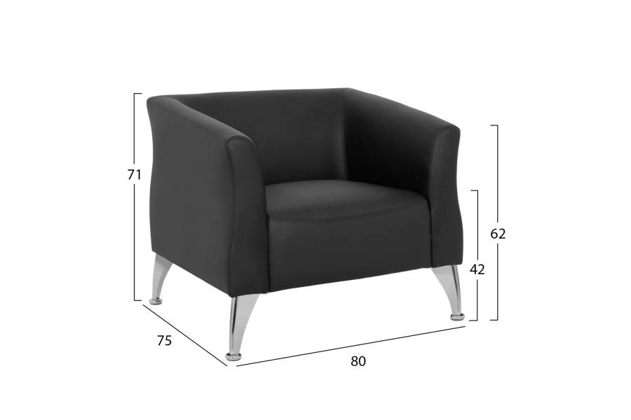 ΠΟΛΥΘΡΟΝΑ KIANA HM3122.11 ΜΕ ΜΑΥΡΟ PU 80x75x71 εκ.