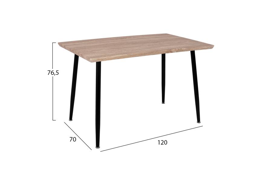 ΤΡΑΠΕΖΙ ΤΡΑΠΕΖΑΡΙΑΣ PALOMA HM8334.01, 120X70Χ76,5 SONΟMA, ΜΑΥΡΑ ΠΟΔΙΑ