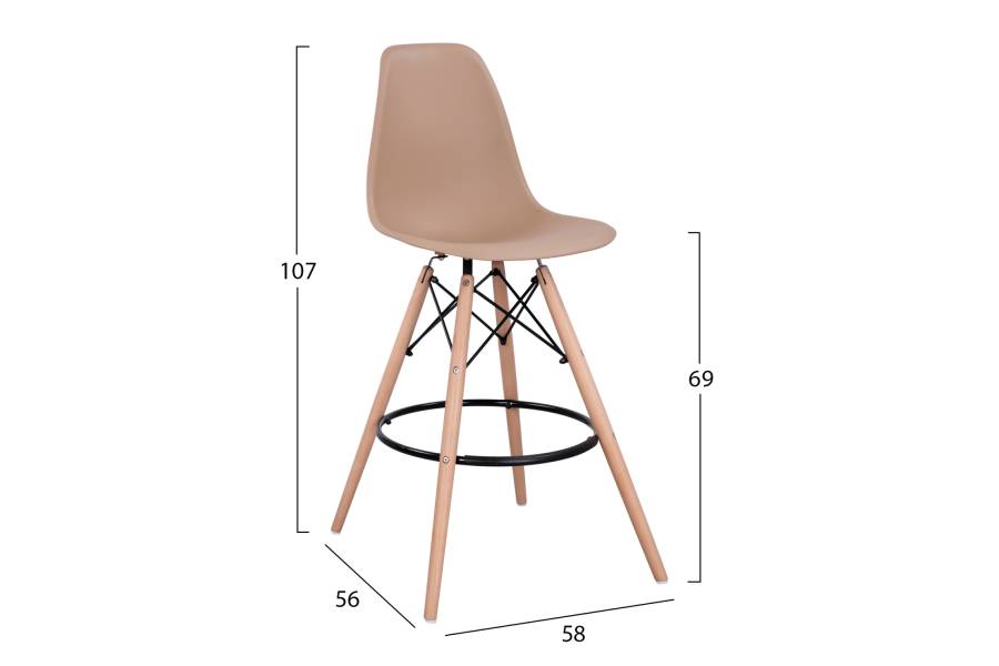 ΣΚΑΜΠΟ ΜΠΑΡ RENATA HM0173.45 ΚΑΠΟΥΤΣΙΝΟ 58x56x107Υ εκ.