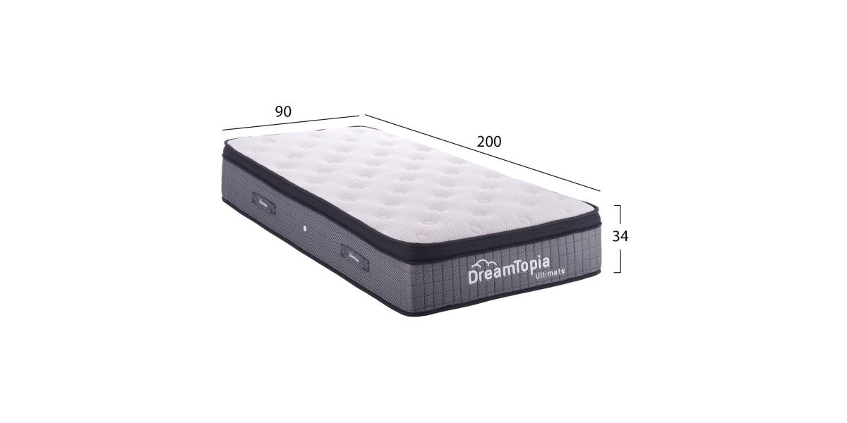 ΣΤΡΩΜΑ DREAMTOPIA, σειρά ULTIMATE HM661.90-200 POCKET SPRING ΜΕ ΑΝΩΣΤΡΩΜΑ 90X200x34Yεκ.