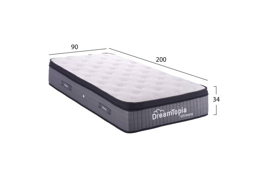 ΣΤΡΩΜΑ DREAMTOPIA, σειρά ULTIMATE HM661.90-200 POCKET SPRING ΜΕ ΑΝΩΣΤΡΩΜΑ 90X200x34Yεκ.