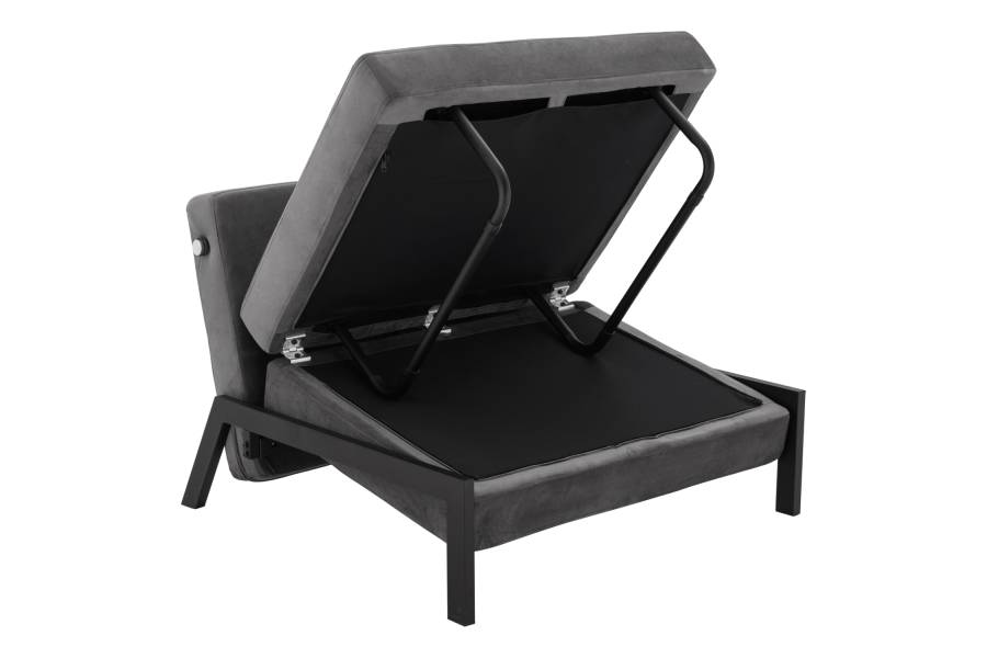 ΠΟΛΥΘΡΟΝΑ ΚΡΕΒΑΤΙ ΑΠΟ ΒΕΛΟΥΔΟ ΓΚΡΙ HM3078.11 95x92x66Υ εκ.