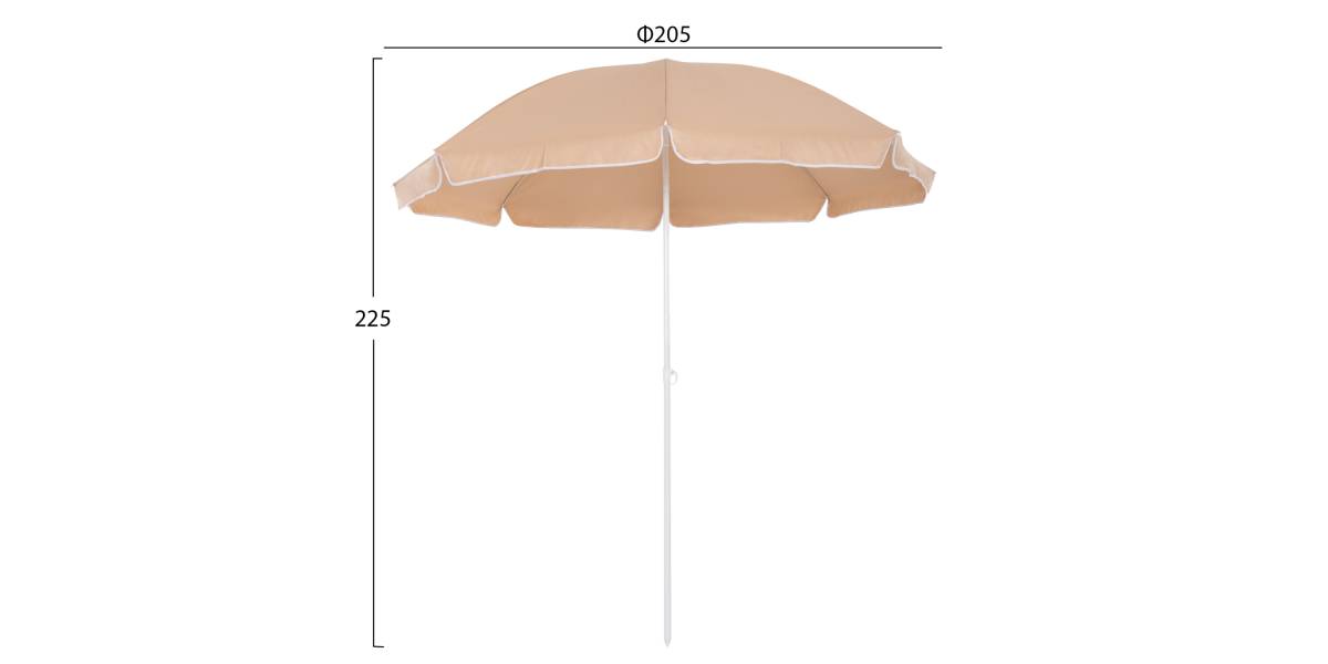 ΟΜΠΡΕΛΑ ΘΑΛΑΣΣΗΣ RANDALL 8 FIBERGLASS ΑΚΤΙΝΕΣ 2.20μ HM6015.04 MOKA