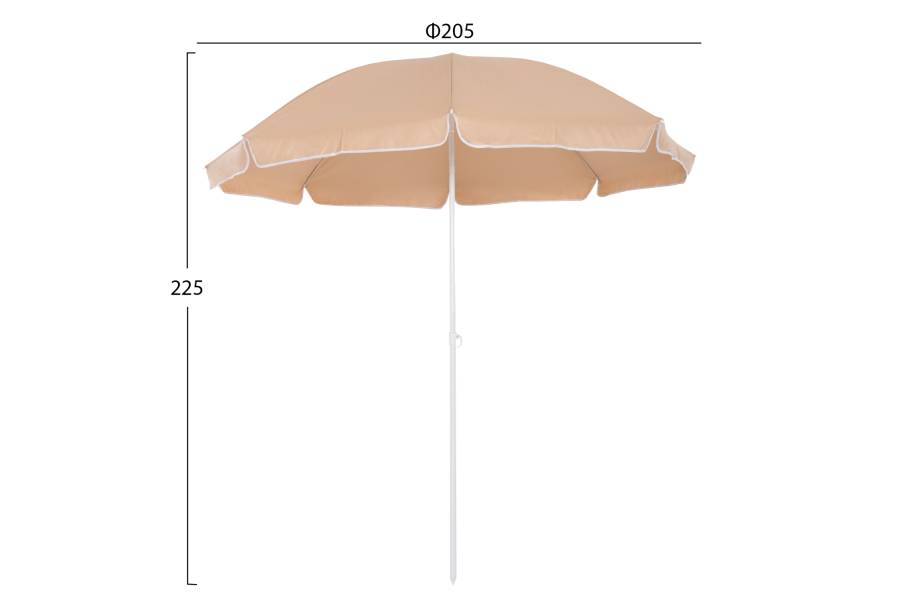 ΟΜΠΡΕΛΑ ΘΑΛΑΣΣΗΣ RANDALL 8 FIBERGLASS ΑΚΤΙΝΕΣ 2.20μ HM6015.04 MOKA