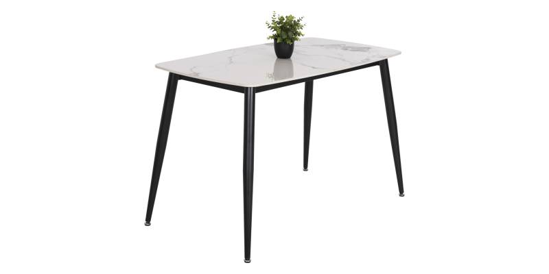 ΤΡΑΠΕΖΙ RAVEN HM9854.01 ΚΕΡΑΜΙΚΟ TOP ΛΕΥΚΟ ΜΑΡΜΑΡΟ-ΜΑΥΡΟ ΜΕΤΑΛΛΟ 120x70x73Υεκ.