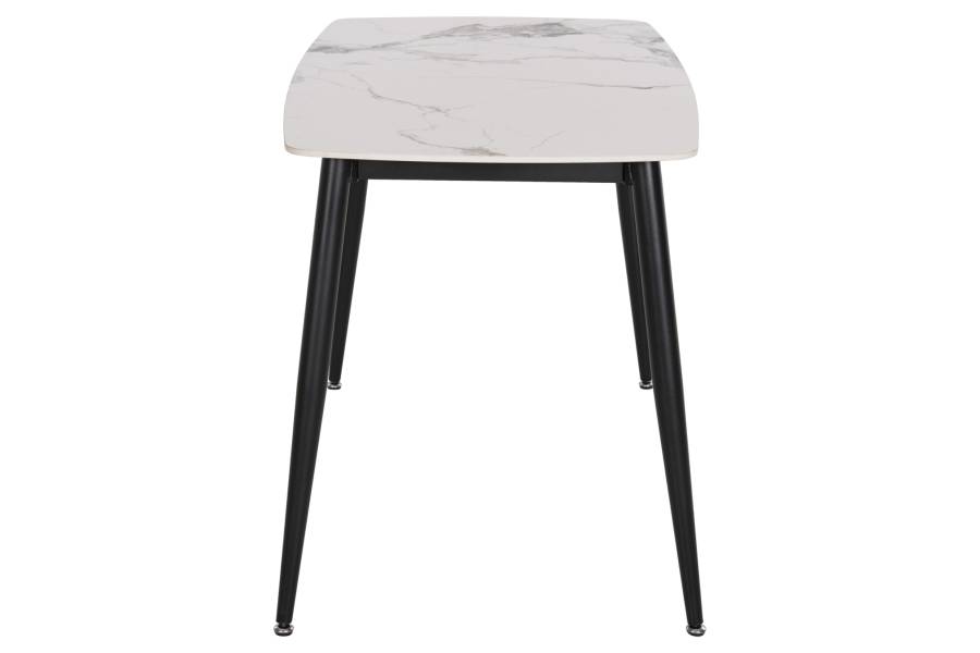 ΤΡΑΠΕΖΙ RAVEN HM9854.01 ΚΕΡΑΜΙΚΟ TOP ΜΑΤ ΛΕΥΚΟ ΜΑΡΜΑΡΟ-ΜΑΥΡΟ ΜΕΤΑΛΛΟ 120x70x73Υεκ.