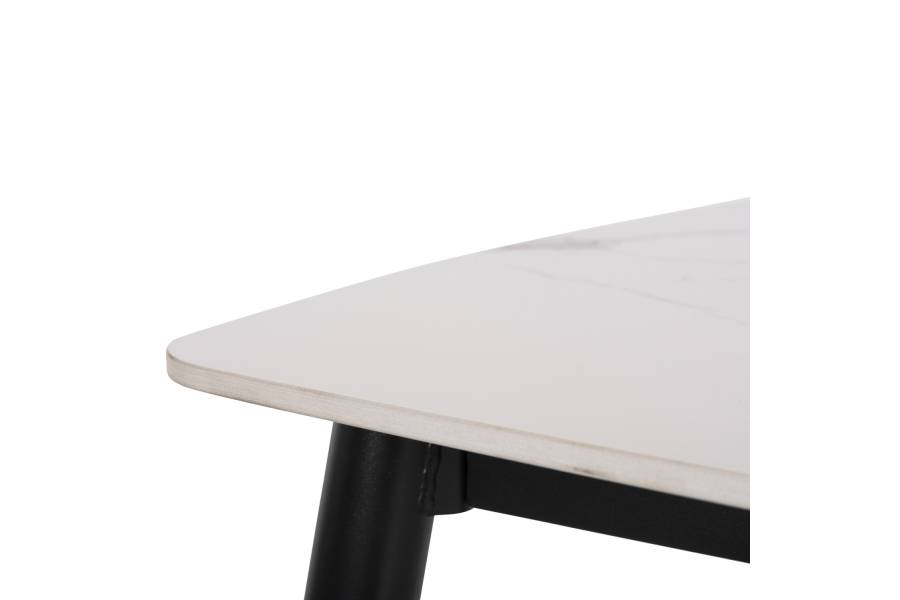 ΤΡΑΠΕΖΙ RAVEN HM9854.01 ΚΕΡΑΜΙΚΟ TOP ΜΑΤ ΛΕΥΚΟ ΜΑΡΜΑΡΟ-ΜΑΥΡΟ ΜΕΤΑΛΛΟ 120x70x73Υεκ.