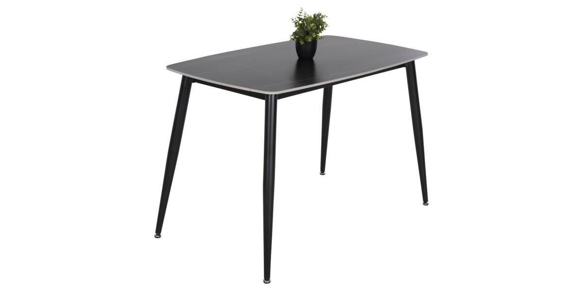 ΤΡΑΠΕΖΙ RAVEN HM9854.02 ΚΕΡΑΜΙΚΟ TOP ΜΑΥΡΟ ΜΑΡΜΑΡΟ-ΜΑΥΡΟ ΜΕΤΑΛΛΟ 120x70x73Υεκ.